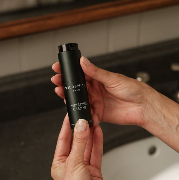 Natural Wildsmith skincare routine with plant-based ingredients and facial products