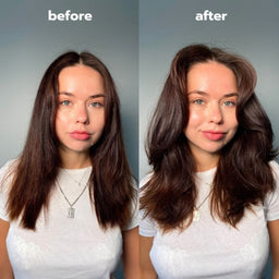 ANSWR Volumewave Heated Brush before and after