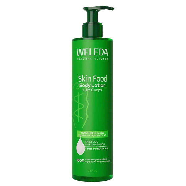 Weleda Skin Food Body Lotion bottle on a white background