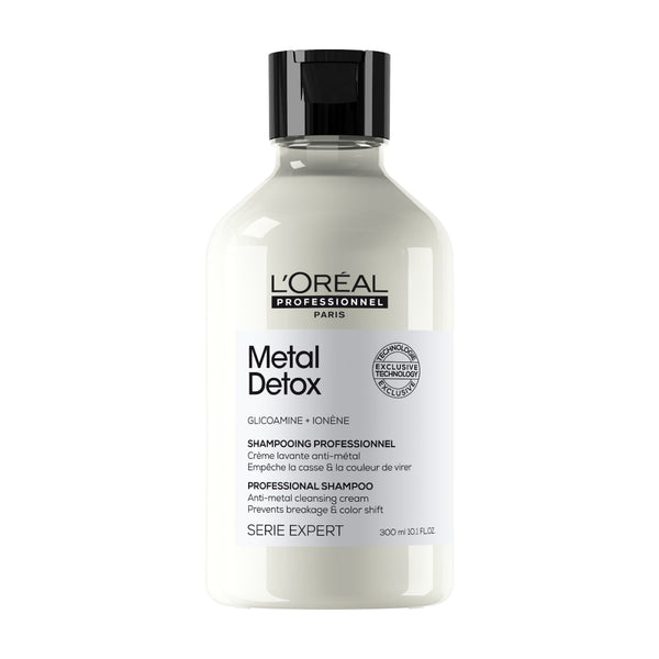 L'Oreal Metal Detox shampoo bottle on a white background