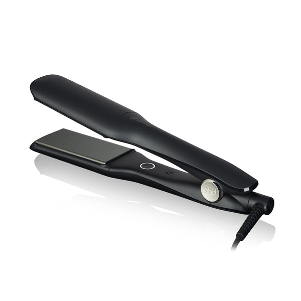 Black hair straightener on a white background