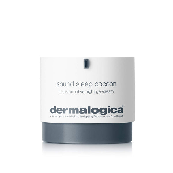 Dermalogica 'sound sleep cocoon' transformative night gel-cream container on a white background
