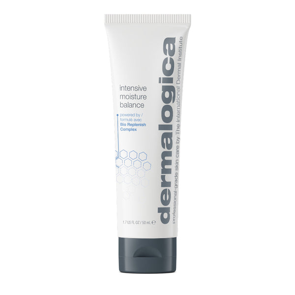 Dermalogica intensive moisture balance cream tube on a white background