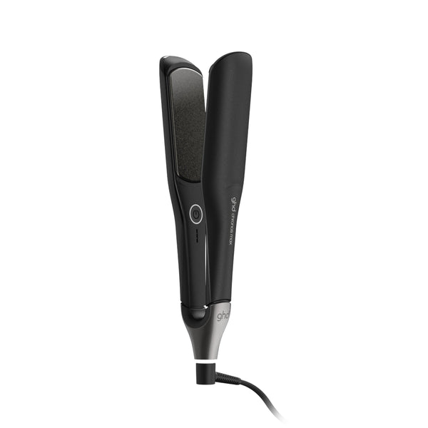 Black hair straightener on a white background