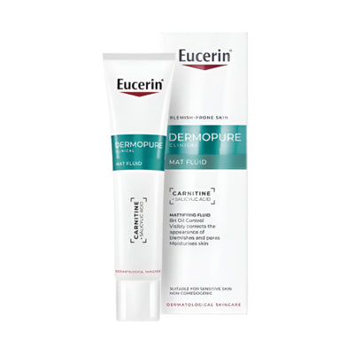 Two Eucerin Dermopure products on a white background