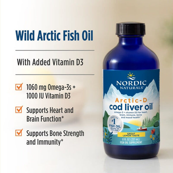 Nordic Naturals Arctic-D Cod Liver Oil, Lemon 237ml