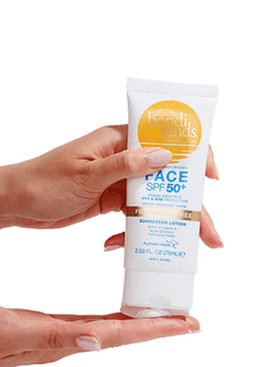 Bondi Sands Sun Lotion Face SPF50+ applied to a hand