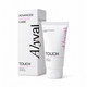 A white tube of Alival Touch Intimate Gel standing next to its matching white packaging box on a clean white background.