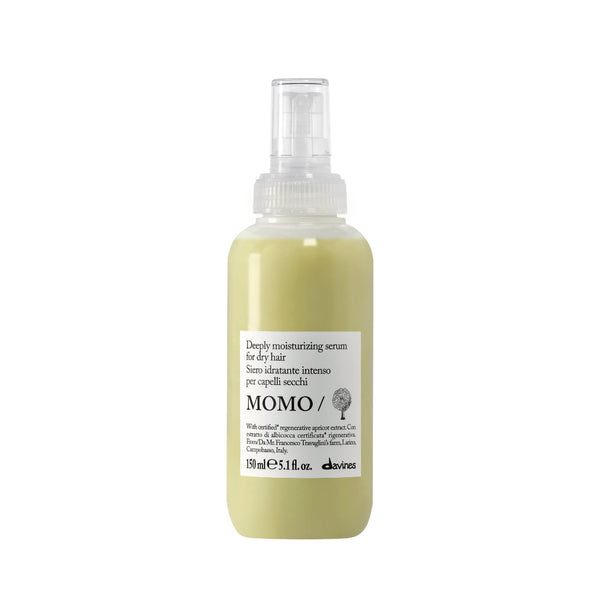 Hair serum bottle with label on a white background