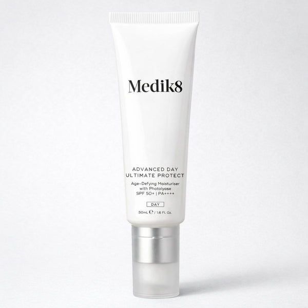 Medik8 skincare tube on a white background