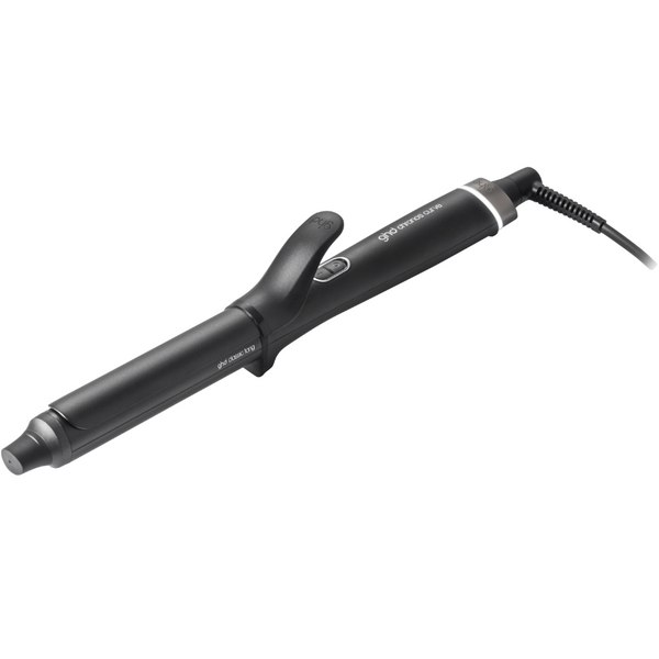 Black hair curling iron on a white background