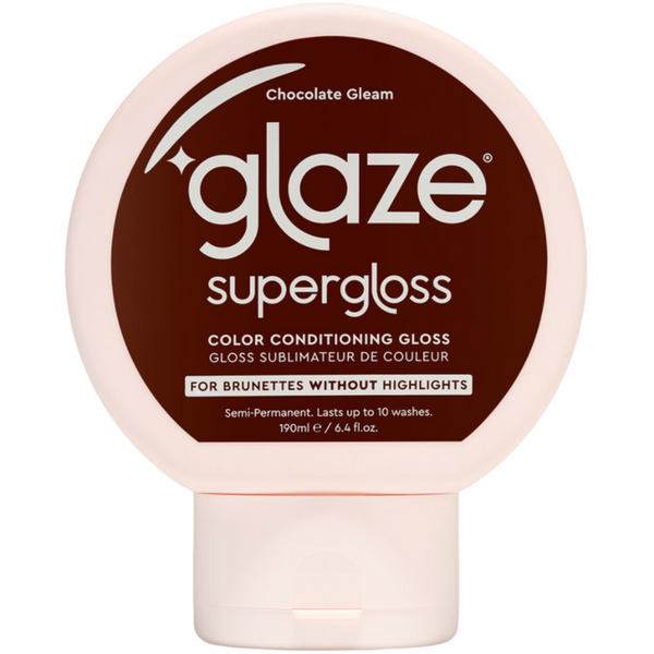 Glaze Supergloss hair color conditioning gloss bottle on a white background
