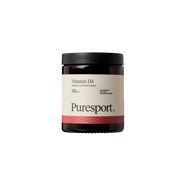 Puresport Vitamin D3 supplement container on a light gray background