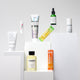 Collection of skincare and wellness products on a white background