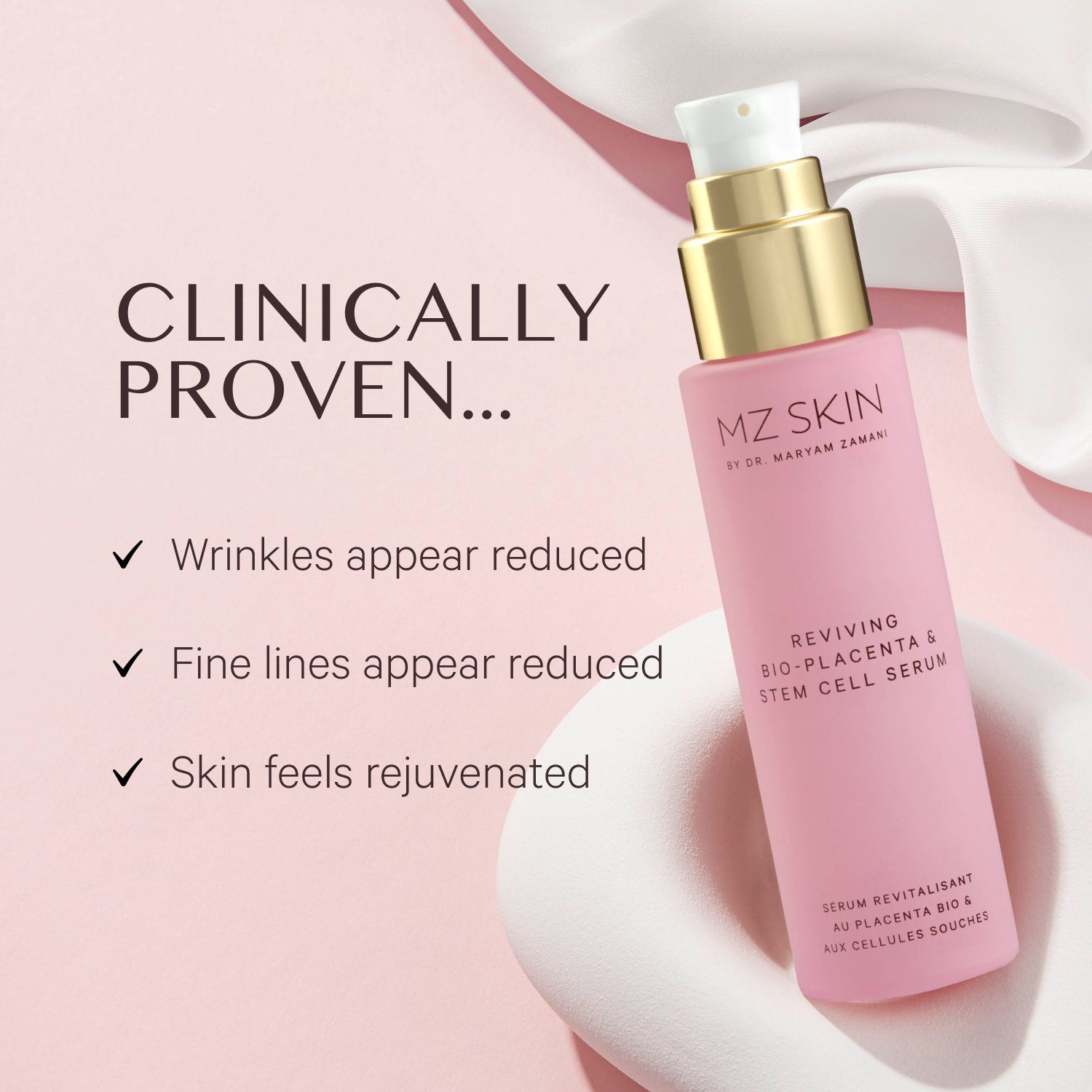 MZ SKIN Reviving Bio-Placenta & Stem Cell Serum 30ml | Face the Future
