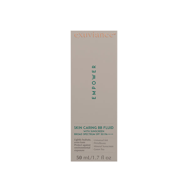 Exuviance Skin Caring BB Fluid with Sunscreen Broad Spectrum SPF 50 packaging