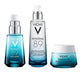 Vichy skincare products including eye serum, daily booster, and cream on a white background