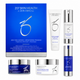A 203 SKIN HEALTH by Zein Obagi MD skincare gift set featuring a blue and white outer box, a white tube of Gentle Cleanser, a white tube of Skin Toner, a white jar of Exfoliating Polish, a white jar of Contour Renewal pads, and a blue tube of Brightening Serum, arranged on a white background.