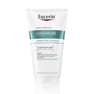 Eucerin Dermopure Correcting Cleanser tube on a white background