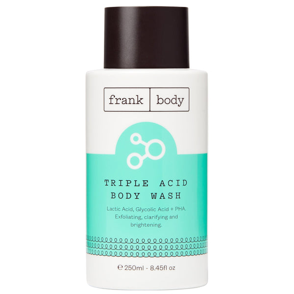 Triple Acid Body Wash bottle by Frank Body on a white background