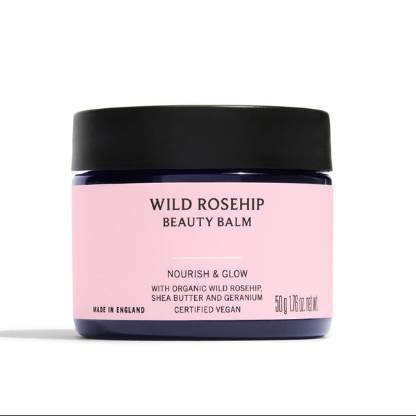 Jar of Wild Rosehip Beauty Balm on a white background