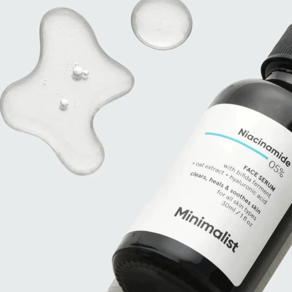 Minimalist Niacinamide 05% bottle and texture