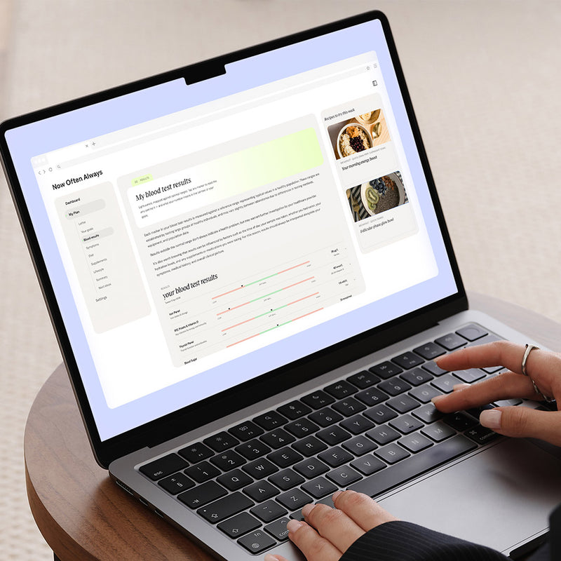 Person using a laptop with a NOA interface displayed on the screen