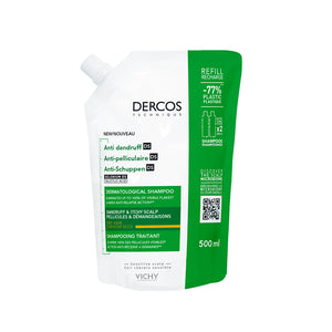 Vichy Dercos Anti-Dandruff Shampoo Refill for Dry Hair 500ml pouch