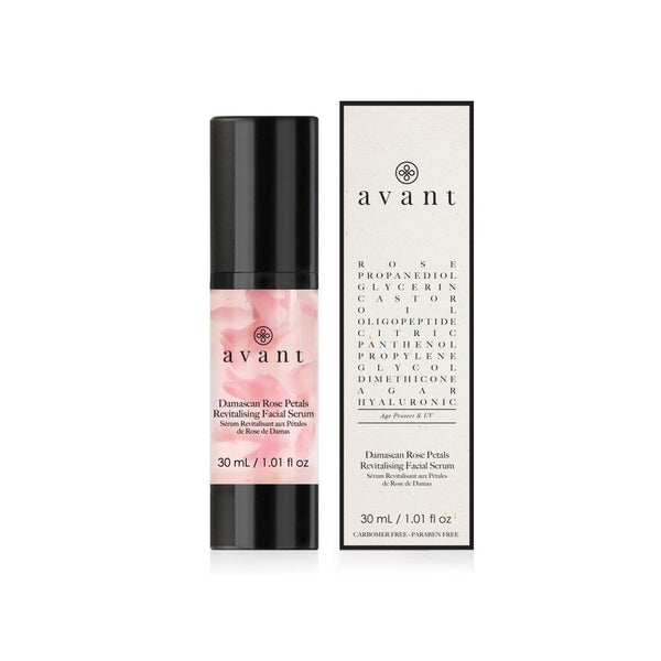 Avant Skincare Damascan Rose Petals Revitalising Facial Serum and packaging