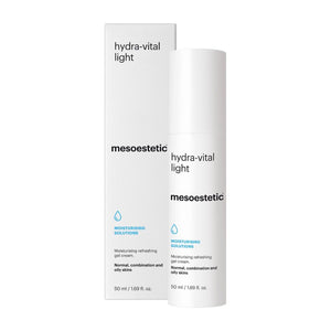 mesoestetic Hydra-Vital Light Gel Cream container and its packaging