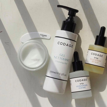 Shadows over Codage skincare products 