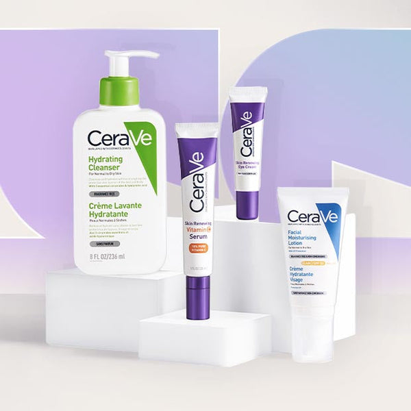 CeraVe skincare routine with cleanser and moisturiser for hydrated skin