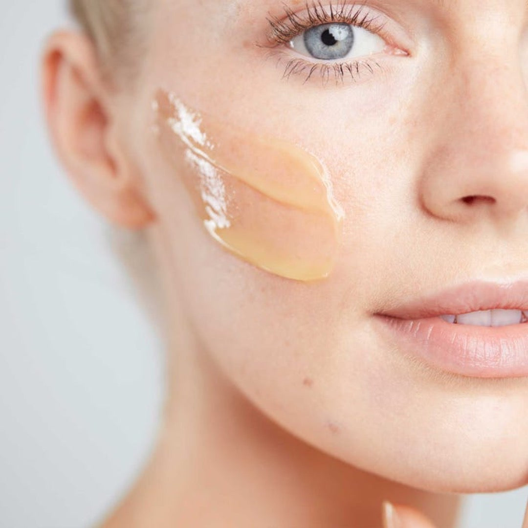 Elemis Pro-Collagen Cleansing Balm applied to face