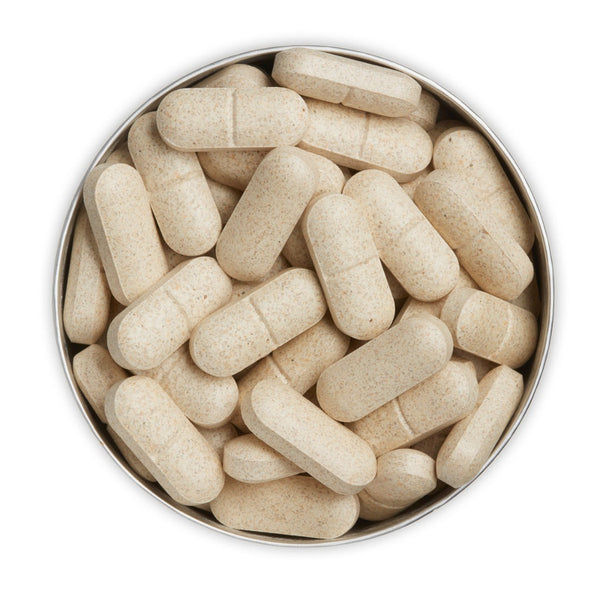 An open top of Advanced Nutrition Programme Glucosamine Plus (Joint Support) showing the pills inside