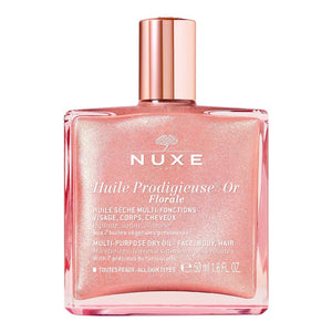 NUXE Huile Prodigieuse Or Florale Shimmering Multi-Purpose Dry Oil for Face, Body and Hair 50ml