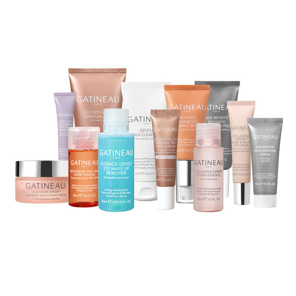 Collection of Gatineau skincare products on a white background