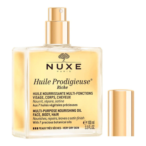 NUXE Huile Prodigieuse Riche Multi-Purpose Dry Oil for Face, Body and Hair 100ml