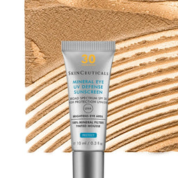 SkinCeuticals Mineral Eye UV Defense SPF 30 on a bed of sand
