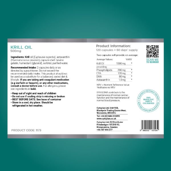 Cytoplan Krill Oil 120 Capsules