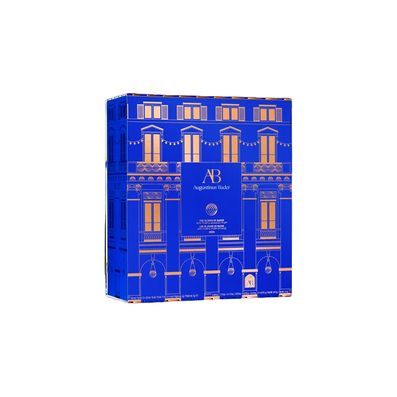 A blue and gold architectural building box featuring the brand name 'Auguste Gustave' and 'AB' monogram, shown on a plain white background.