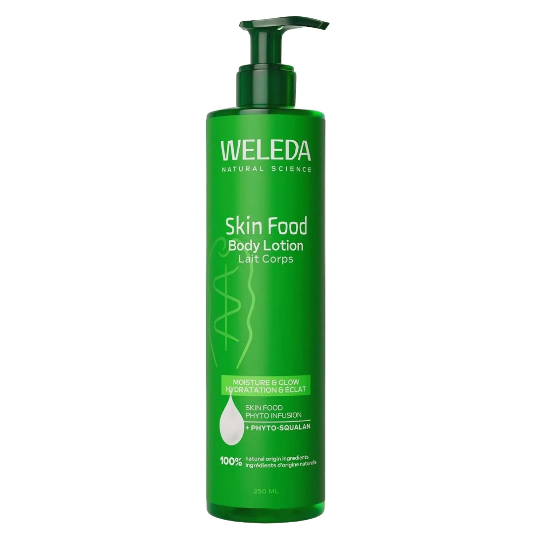 Weleda Skin Food Body Lotion bottle on a white background