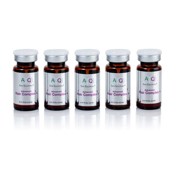 5 Vessels of Open Box containing 5 vessels of AQ Skin Solutions GF Advanced Hair Complex +