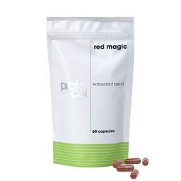 Proto-col Red Magic packet with capsules at its base