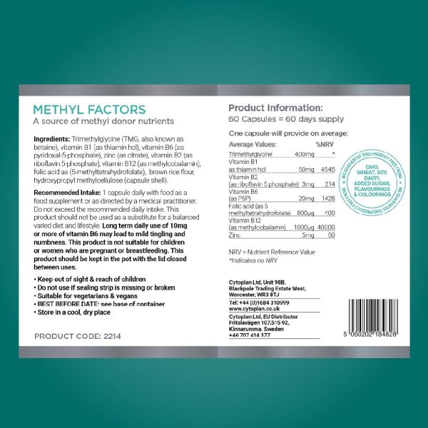 Cytoplan Methyl Factors 120 Capsules