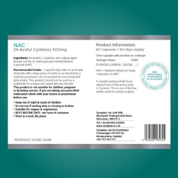 Cytoplan NAC (N-Acetyl L-Cysteine) 60 Capsules