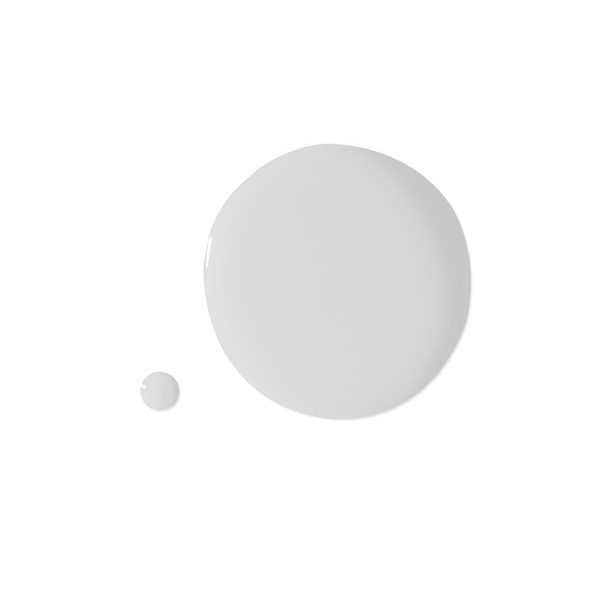 Two white circles of different sizes on a white background