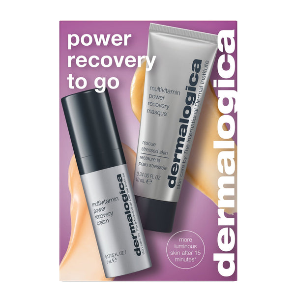 Dermalogica skincare products on a purple background