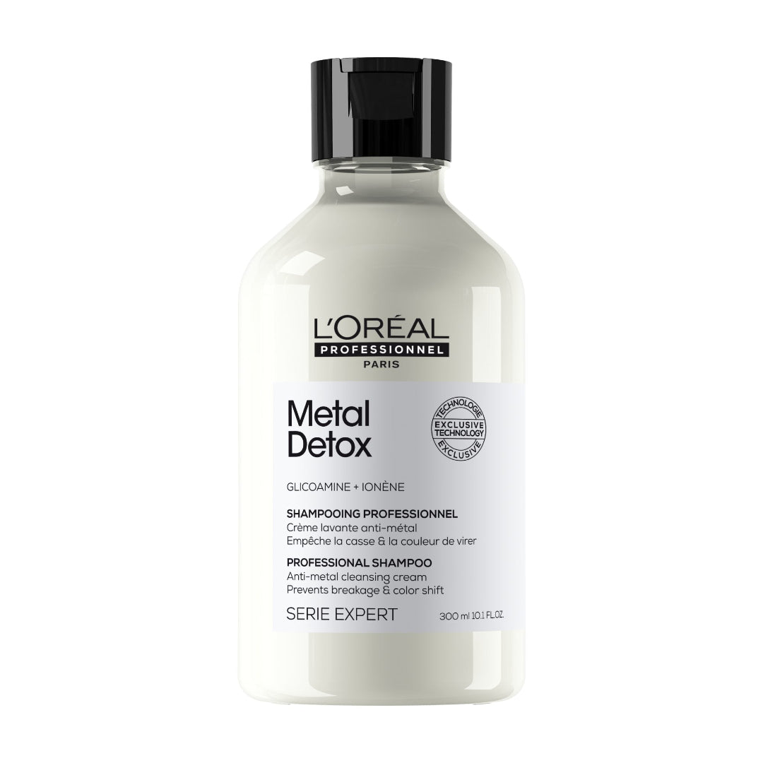 L'Oreal Metal Detox shampoo bottle on a white background