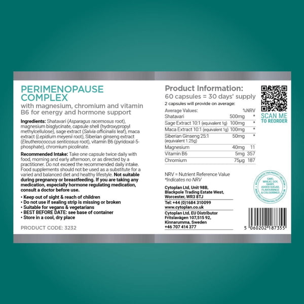 Cytoplan Perimenopause Complex 60 Capsules