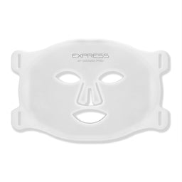 White face mask with 'Express' branding on a white background